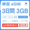[韓国eSIM｜メール納品]韓国SIM｜お得！！ 3GB高速データ通信｜SKT・LG U⁺対応の4G・5G回線｜即日発行、QRコードで簡単設定｜テザリング対応｜旅行・出張・留学に最適LINE365日24時間サポート｜非物理SIM｜有効期限はご購入日より180日以内 3日