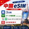 中国eSIM|中国SIM・eSIM対応|海外旅行・出張・留学|プリペイドSIM|いーしむ|SIMカード(3日間 毎日3GBまで高速)